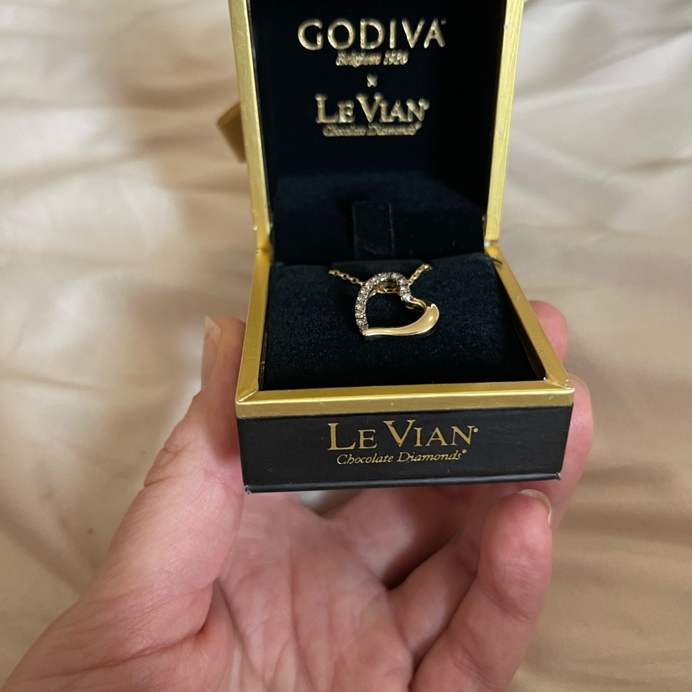 Le Vian® 14K Gold Chocolate Diamond Heart Necklace – 1/5 ct t.w. – Original Box - Picture 6 of 12